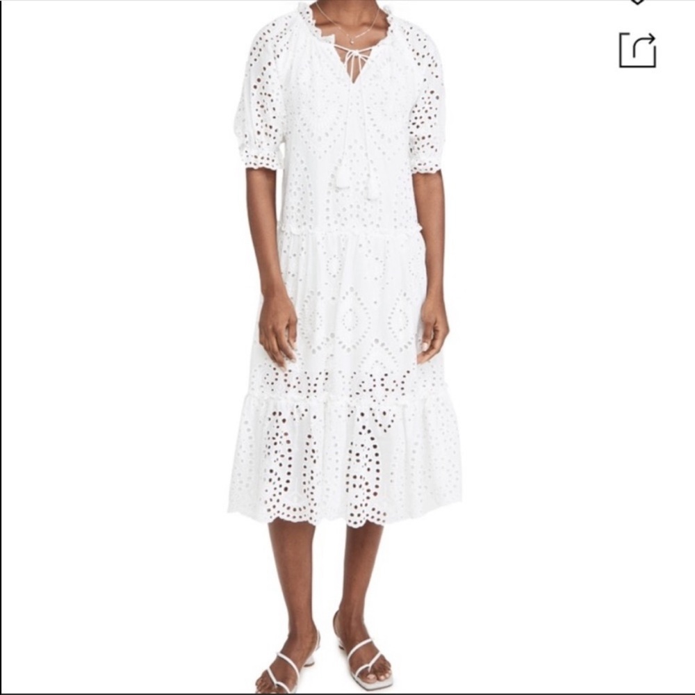 OPT o.p.t. Medium white eyelet dress tassels removable slip